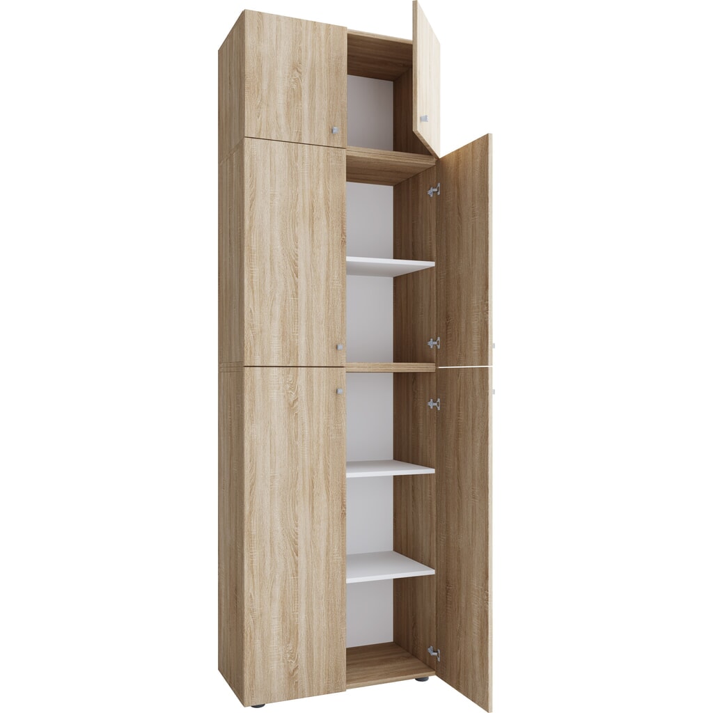 Imagen del producto: Armario de oficina VCM Lona XXL con puertas batientes, con módulo superior, roble Sonoma