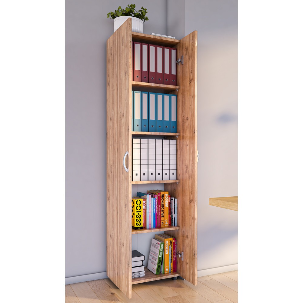 Número de imagen del producto 2: Armario de oficina Ulas-XL de 5 compartimentos, roble miel