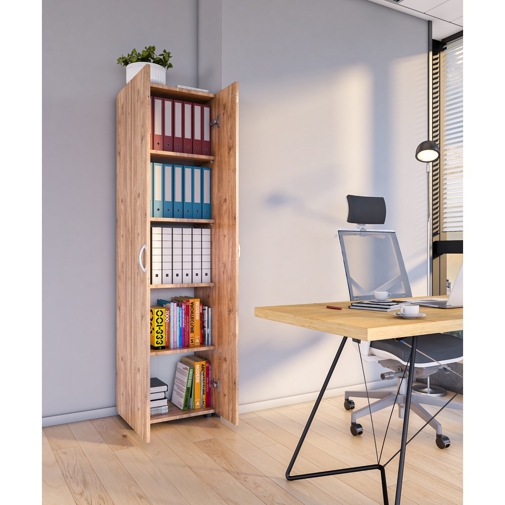 Número de imagen del producto 3: Armario de oficina Ulas-XL de 5 compartimentos, roble miel