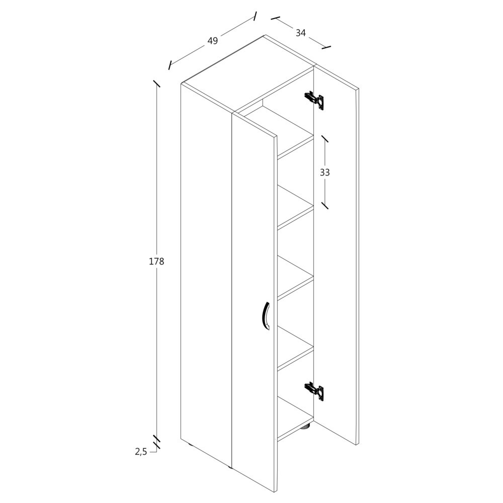 Número de imagen del producto 5: Armario de oficina Ulas-XL de 5 compartimentos, roble miel