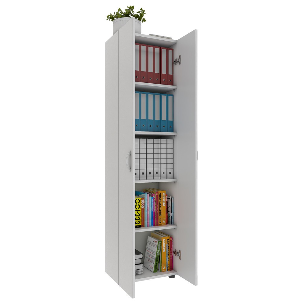 Número de imagen del producto 1: Armario de oficina Ulas-XL de 5 compartimentos, blanco