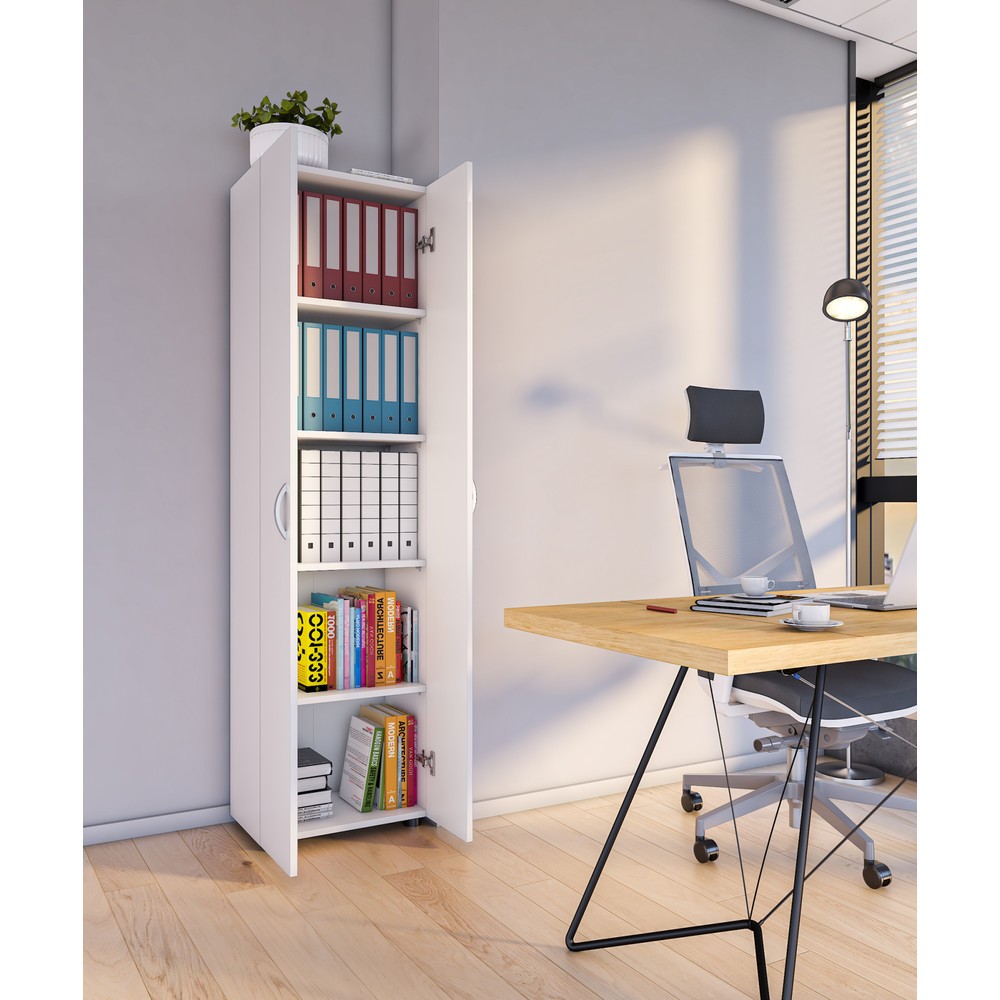 Número de imagen del producto 4: Armario de oficina Ulas-XL de 5 compartimentos, blanco