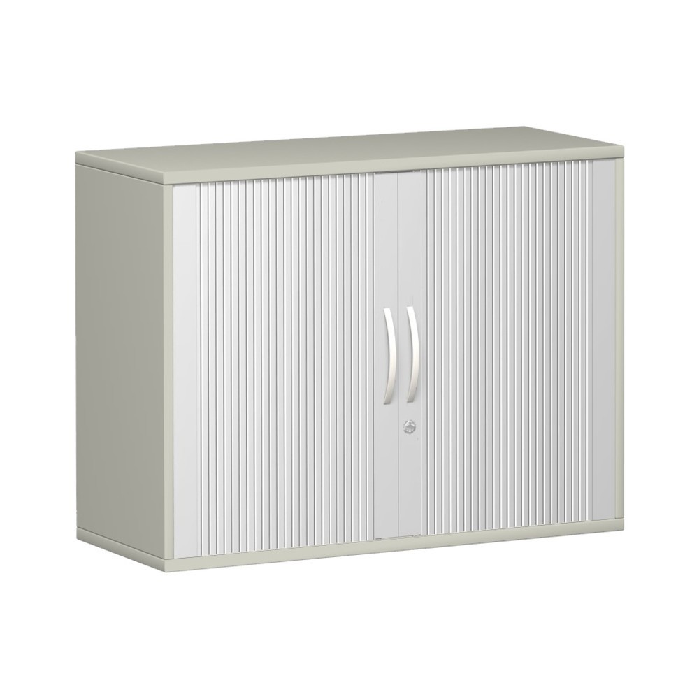 Imagen del producto: Armario de persiana lateral Profi, 2 alturas de archivadores, anchura 1.000 mm, gris claro