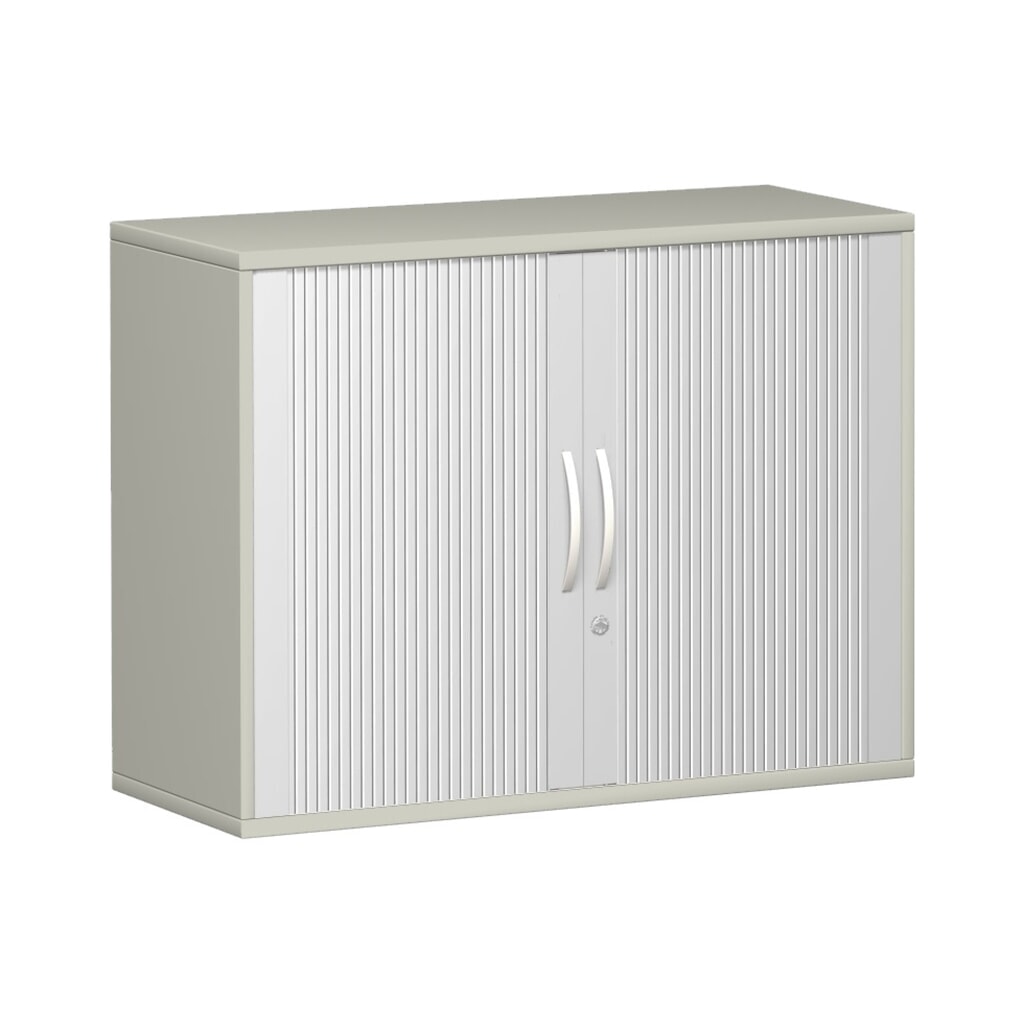 Imagen del producto: Armario de persiana lateral Profi, 2 alturas de archivadores, anchura 1.000 mm, gris claro