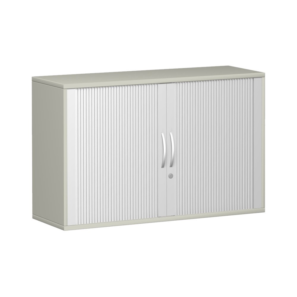 Imagen del producto: Armario de persiana lateral Profi, 2 alturas de archivadores, anchura 1.200 mm, gris claro