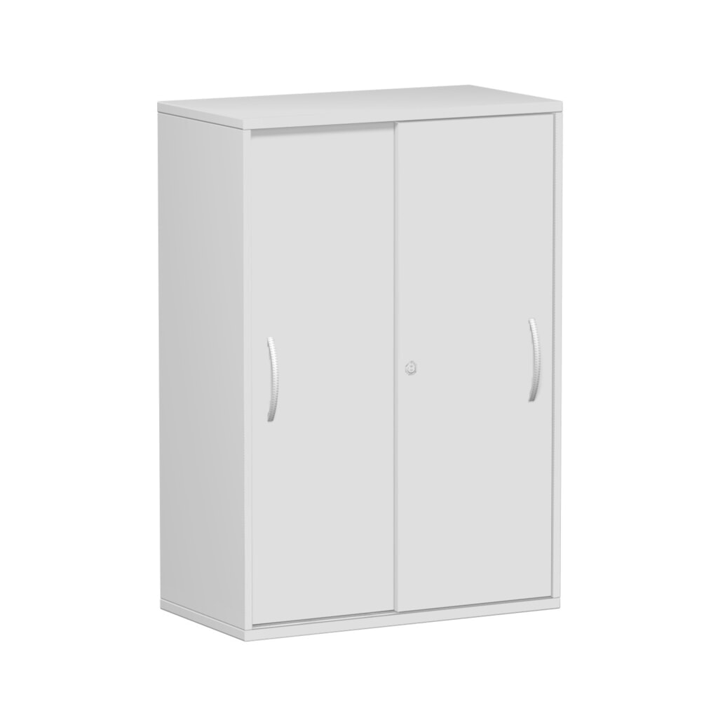 Imagen del producto: Armario de puertas correderas Lisboa, 3 alturas de archivadores, gris claro