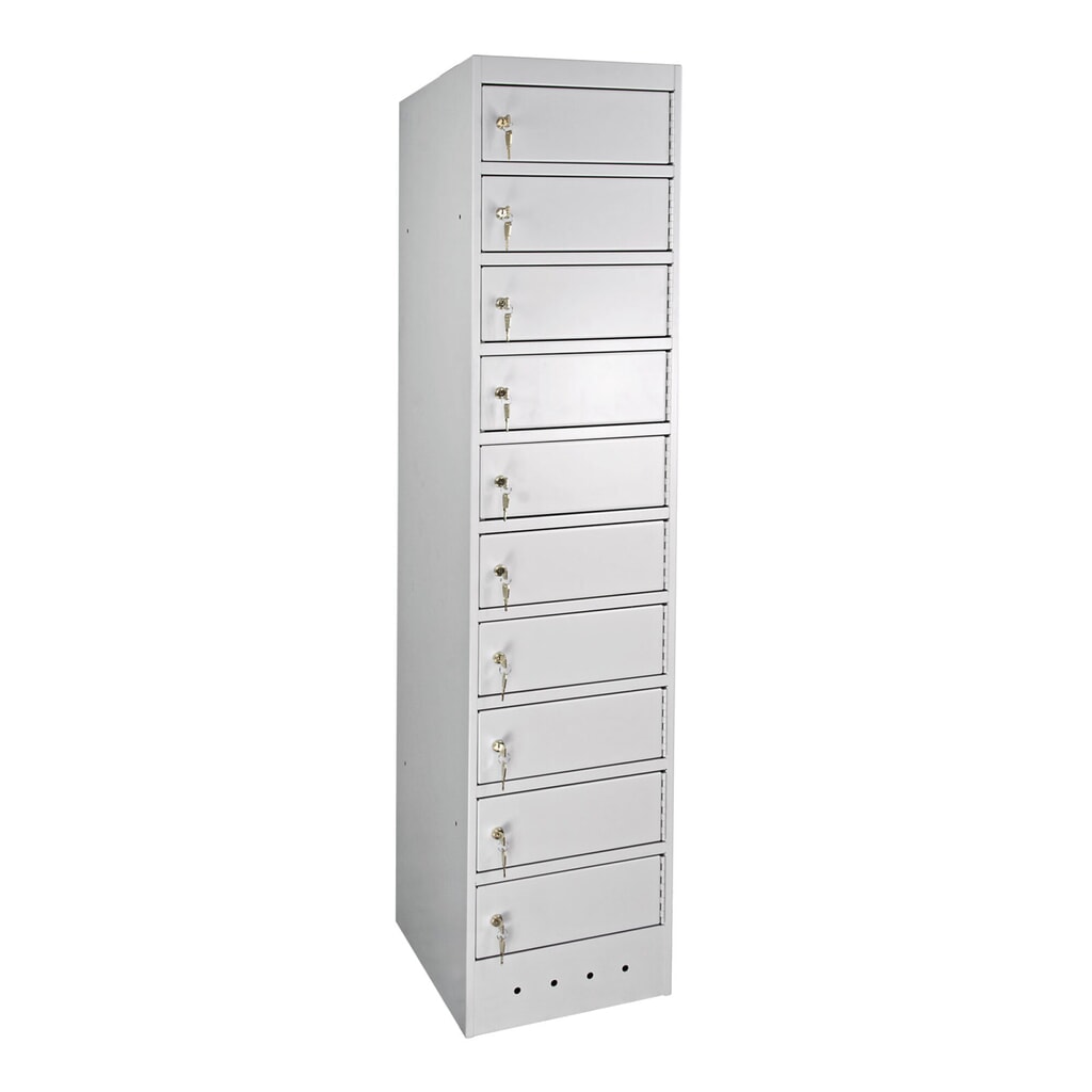 Número de imagen del producto 1: Armario de taquillas para ordenadores portátiles, HxAxF 1.800 x 400 x 500 mm, 10 compartimentos, con alimentación de corriente