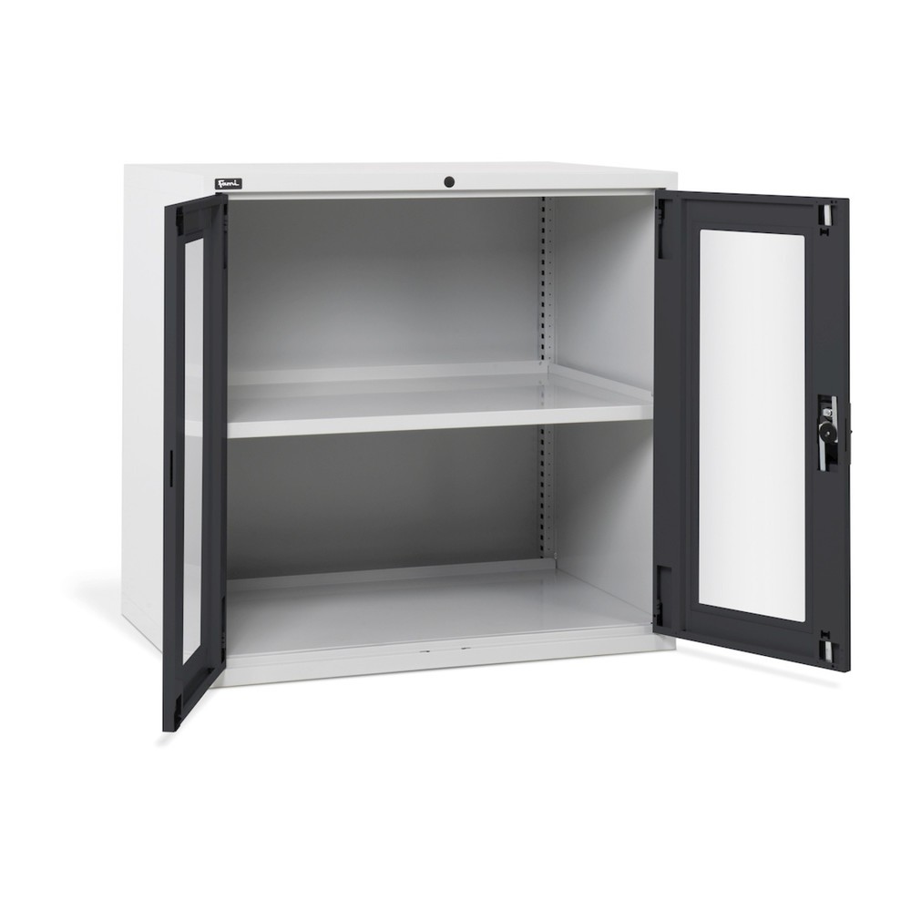 Imagen del producto: Armario Fami MASTER con puertas batientes de policarbonato, 1.000 x 1.020 x 726 mm (alto x ancho x fondo), gris claro, antracita