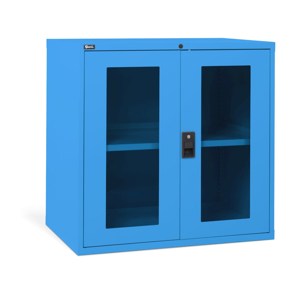Número de imagen del producto 3: Armario Fami MASTER con puertas batientes de policarbonato, 1.000 x 1.020 x 726 mm (alto x ancho x fondo), azul claro
