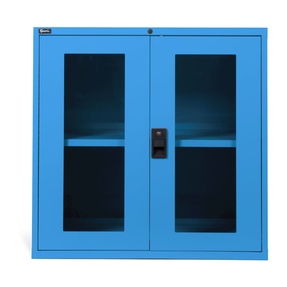Número de imagen del producto 4: Armario Fami MASTER con puertas batientes de policarbonato, 1.000 x 1.020 x 726 mm (alto x ancho x fondo), azul claro