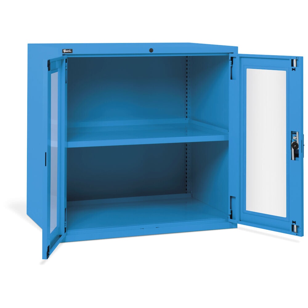 Número de imagen del producto 5: Armario Fami MASTER con puertas batientes de policarbonato, 1.000 x 1.020 x 726 mm (alto x ancho x fondo), azul claro