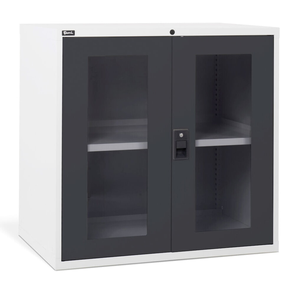 Número de imagen del producto 4: Armario Fami MASTER con puertas batientes de policarbonato, 1.000 x 1.020 x 726 mm (alto x ancho x fondo), gris claro, antracita