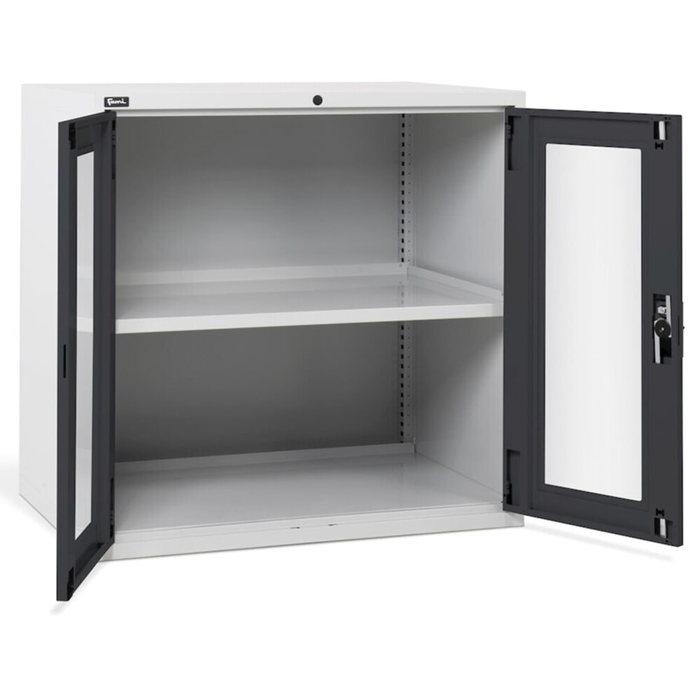 Número de imagen del producto 5: Armario Fami MASTER con puertas batientes de policarbonato, 1.000 x 1.020 x 726 mm (alto x ancho x fondo), gris claro, antracita