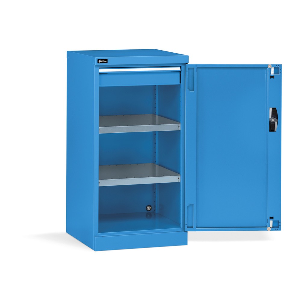 Número de imagen del producto 1: Armario Fami PERFOM con puertas batientes, 1 cajón, 1.000 x 512 x 555 mm (alto x ancho x fondo), azul claro