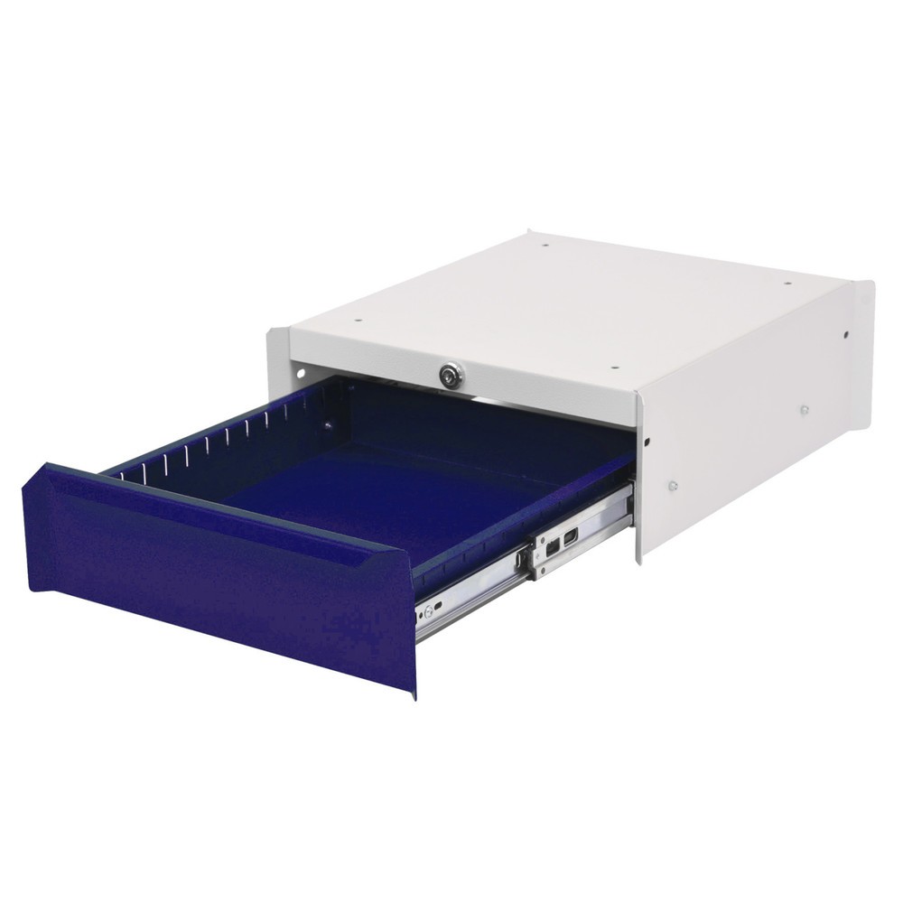 Número de imagen del producto 1: Armario inferior Bedrunka+Hirth con 1 cajón para mesa de sistema de puestos de trabajo, H x A x F 140 x 370 x 400 mm, azul cobalto