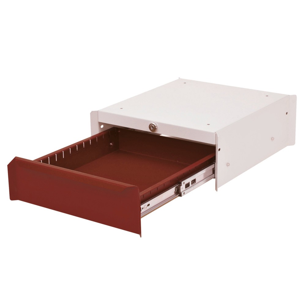Número de imagen del producto 1: Armario inferior Bedrunka+Hirth con 1 cajón para mesa de sistema de puestos de trabajo, H x A x F 140 x 370 x 400 mm, rojo rubí
