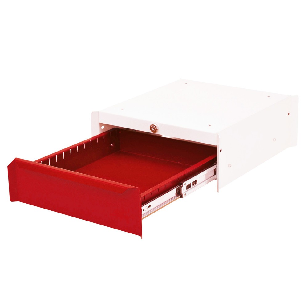 Imagen del producto: Armario inferior Bedrunka+Hirth con 1 cajón para mesa de sistema de puestos de trabajo, H x A x F 140 x 370 x 400 mm, rojo tráfico