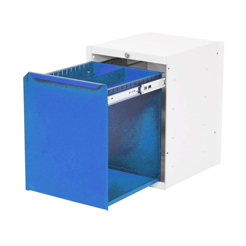 Número de imagen del producto 1: Armario inferior Bedrunka+Hirth con 1 cajón para mesa de sistema de puestos de trabajo, H x A x F 500 x 370 x 400 mm, azul luminoso