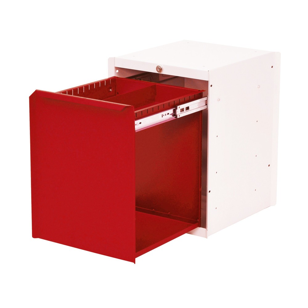 Número de imagen del producto 1: Armario inferior Bedrunka+Hirth con 1 cajón para mesa de sistema de puestos de trabajo, H x A x F 500 x 370 x 400 mm, rojo tráfico