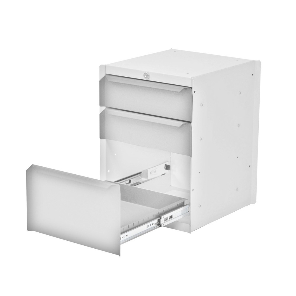 Número de imagen del producto 1: Armario inferior Bedrunka+Hirth con 3 cajones para mesa de sistema de puestos de trabajo, H x A x F 500 x 370 x 400 mm, gris ventana