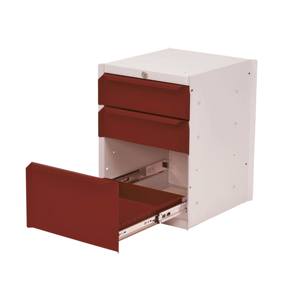 Número de imagen del producto 1: Armario inferior Bedrunka+Hirth con 3 cajones para mesa de sistema de puestos de trabajo, H x A x F 500 x 370 x 400 mm, rojo rubí