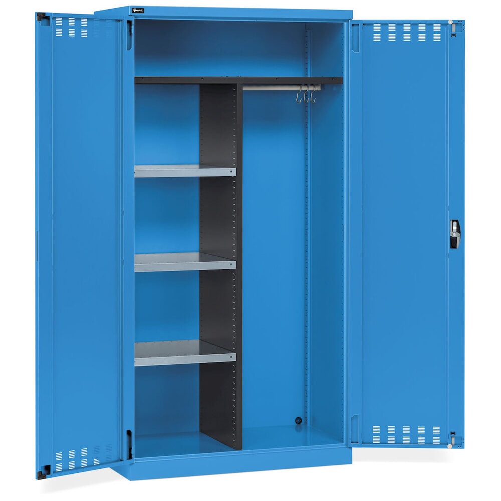 Número de imagen del producto 3: Armario multiusos Fami PERFOM, esterilla antisuciedad, 3 baldas, 2.000 x 1.023 x 726 mm (alto x ancho x fondo), azul claro