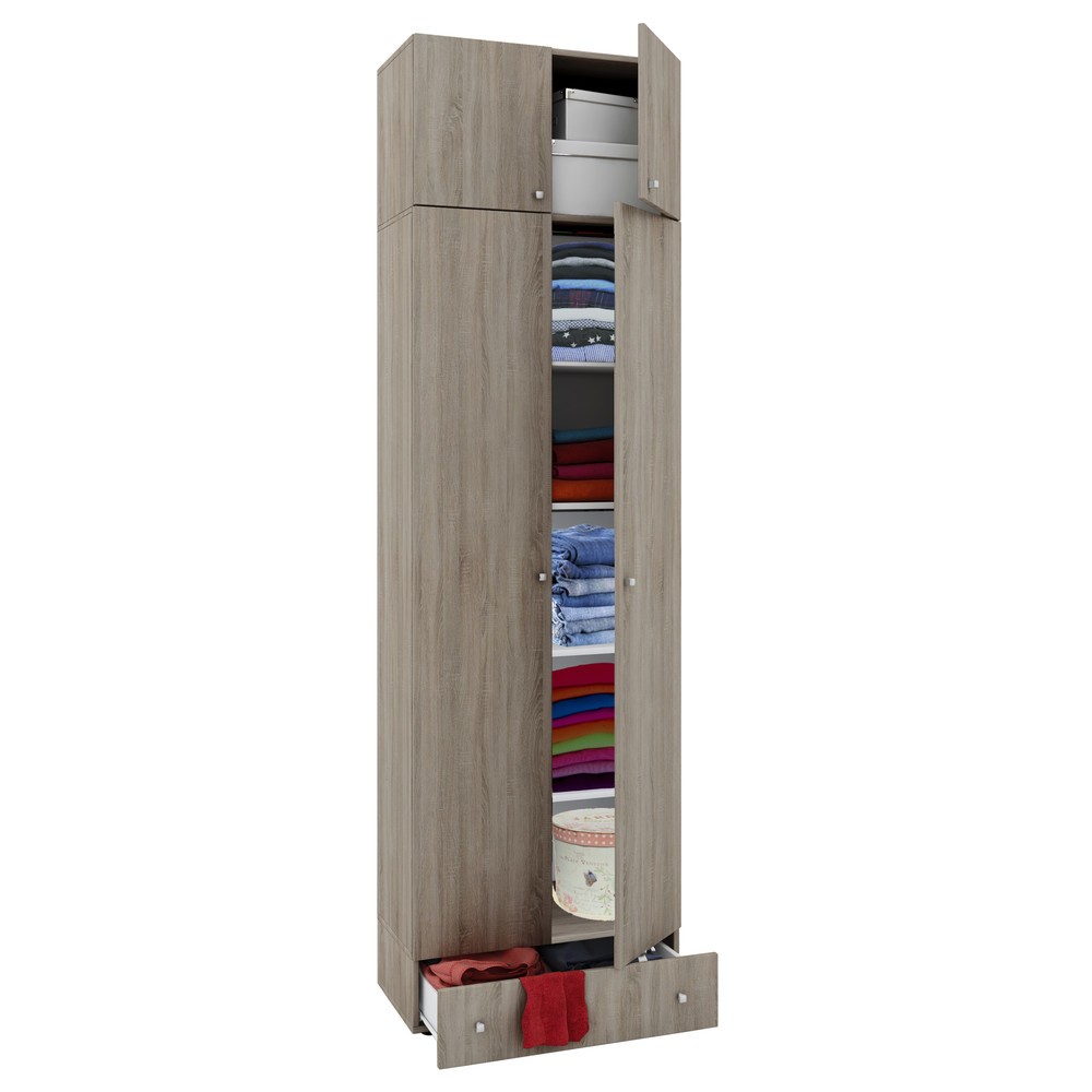 Vandol I - Armario multiusos con puertas, tapa y cajón, roble sonoma Imagen del producto: Vandol I - Armario multiusos con puertas, tapa y cajón, roble sonoma