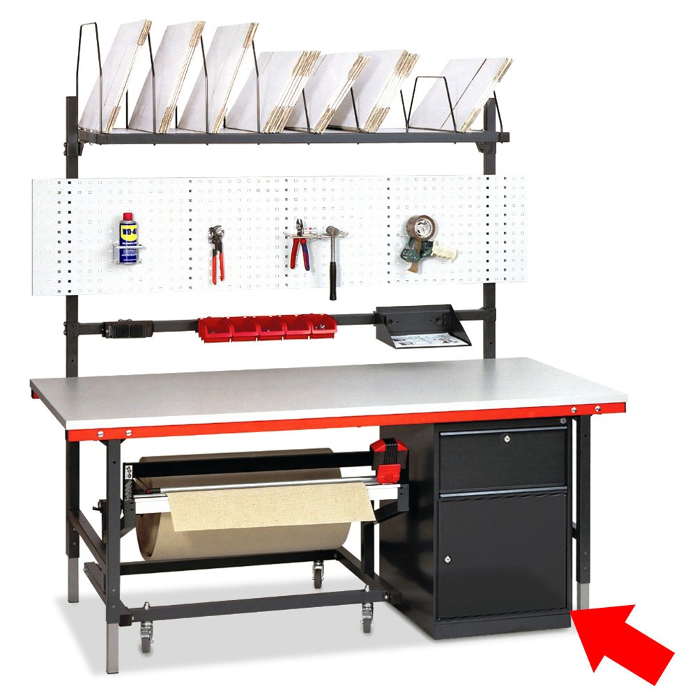 Imagen del producto: armario onera para sistema de mesa de embalaje, 1 módulo con cajones, 1 puerta