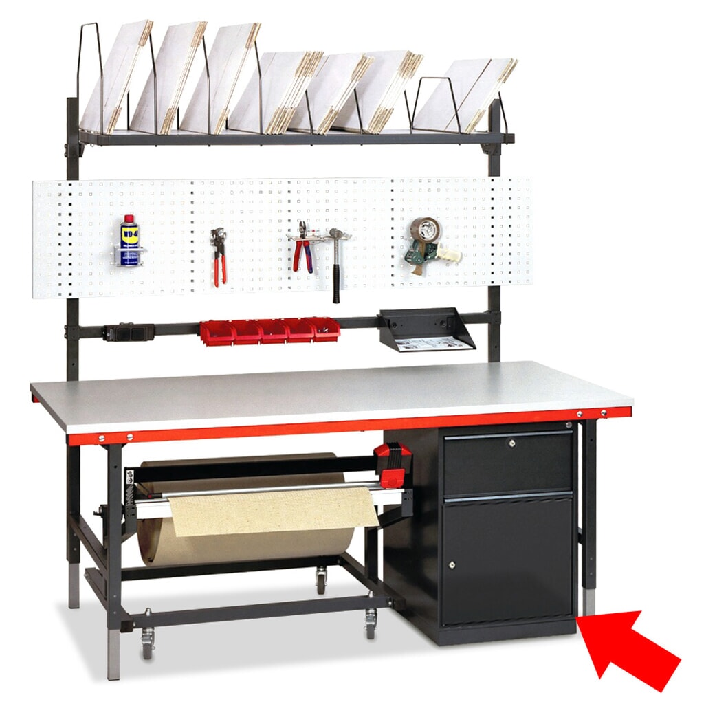 Imagen del producto: Armario con cajones para el Rocholz sistema de mesa de embalaje, 1 cajón, 1 puerta