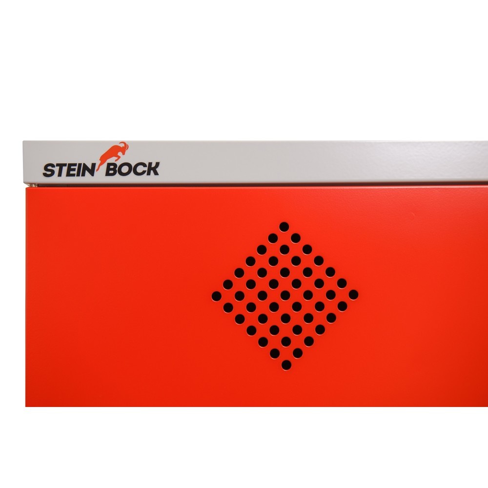 Número de imagen del producto 9: Armario para aceites Steinbock®, 2 baldas de rejilla galvanizada ajustables en altura, 1 cuba de contención, H x A x F 1.950 x 950 x 500 mm