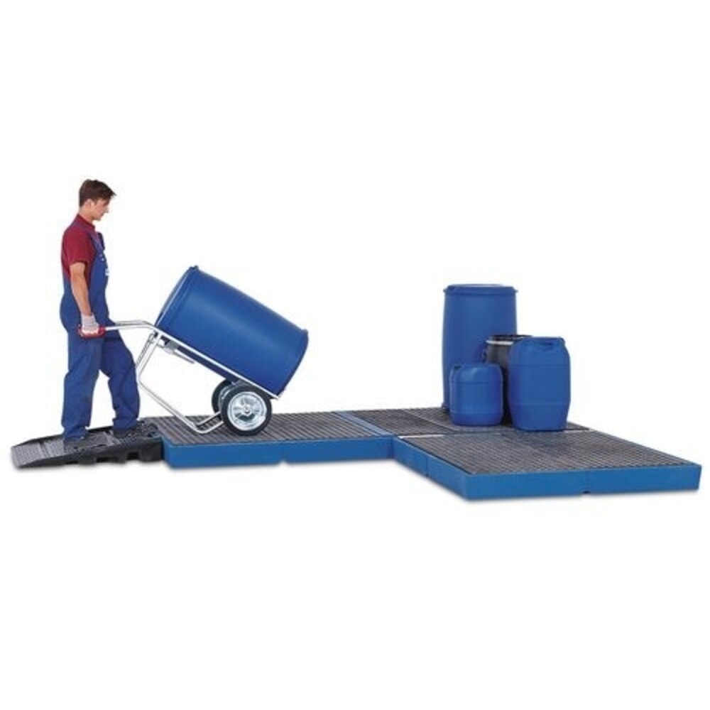 Número de imagen del producto 2: Denios bordillo para suelo classic-line de un solo elemento de PE, con rejilla de PE, HxAxF 150 x 1500 x 1500 mm