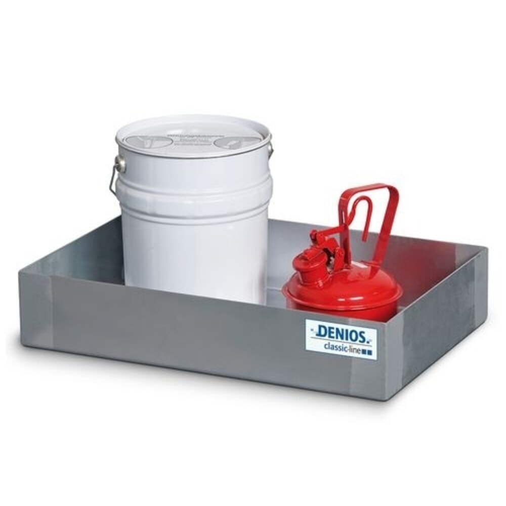 Imagen del producto: Denios bordillo para pequeños recipientes classic-line de acero galvanizado, capacidad 20 l, HxAxF 120 x 400 x 600 mm