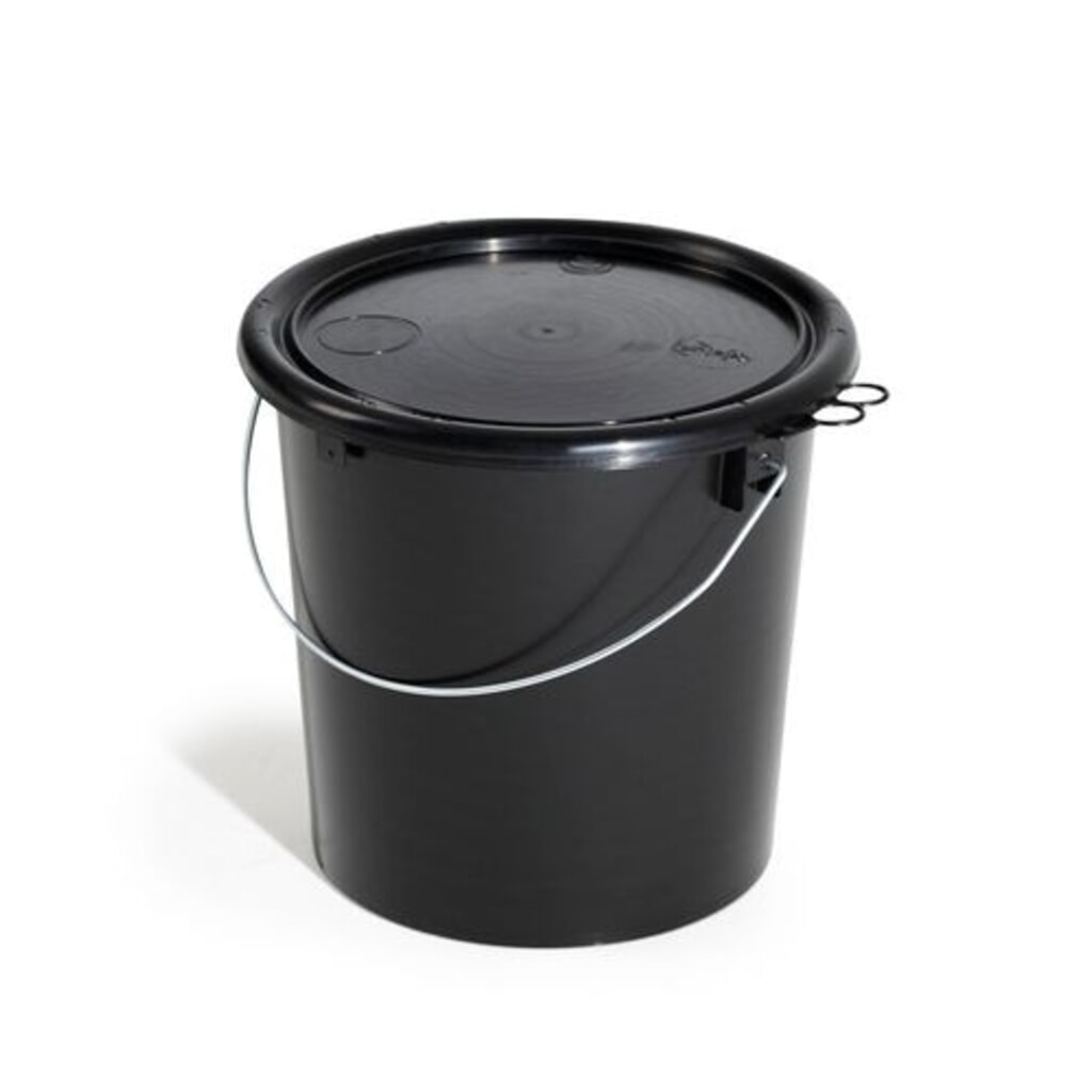 Número de imagen del producto 1: Denios cubo homologado UN de polipropileno (PP), 11 l, negro con tapa, conductor, 5 piezas