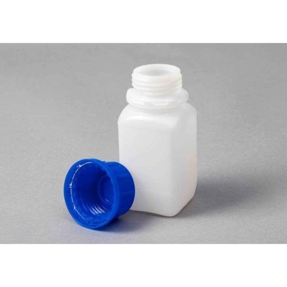Imagen del producto: Denios botellas de boca ancha de polietileno de alta densidad, cuadradas, transparentes, 250 ml, UN, 30 unidades