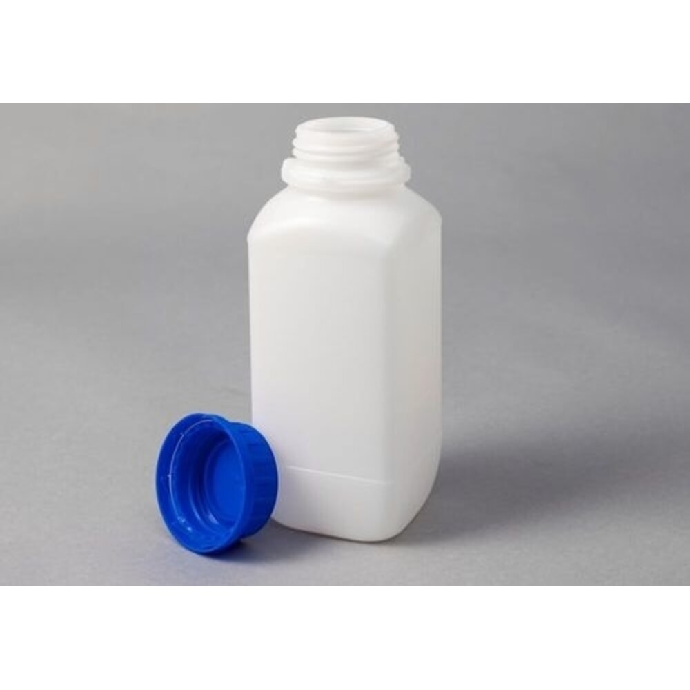 Número de imagen del producto 1: Denios botellas de boca ancha de polietileno de alta densidad, cuadradas, transparentes, 1000 ml, UN, 12 unidades