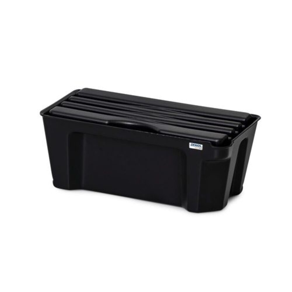Número de imagen del producto 1: Denios bordillo base-line para pequeños recipientes, de PE (polietileno), altura 160 mm, con desagüe y rejilla galvanizada de PE, capacidad 5 l