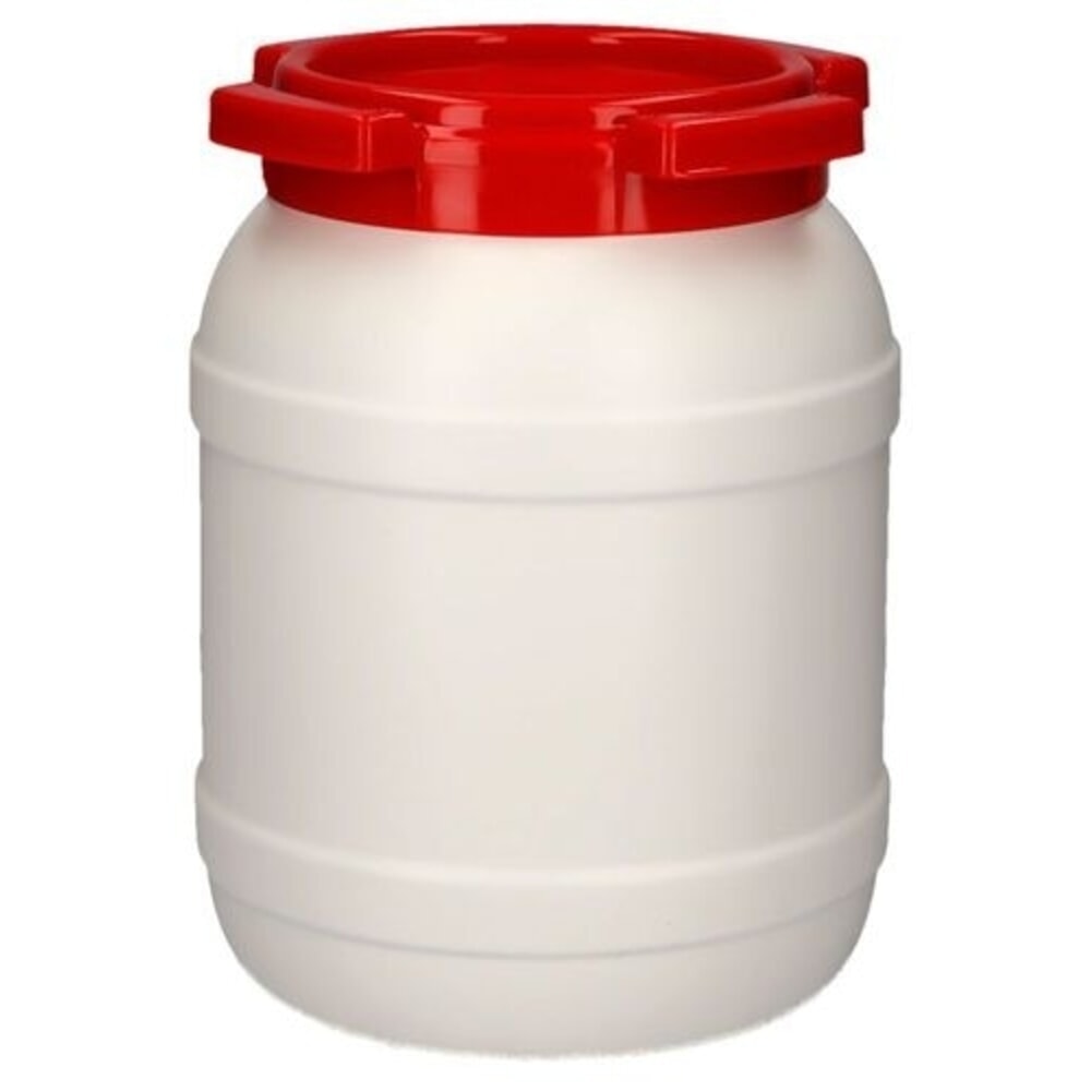 Número de imagen del producto 2: Denios bidón de boca ancha de polietileno (PE), blanco-rojo WH 6, volumen 6,4 l