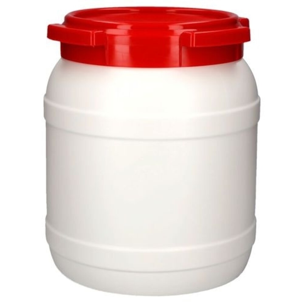 Número de imagen del producto 2: Denios bidón de boca ancha de polietileno (PE), blanco-rojo, WH 15, volumen 15 l