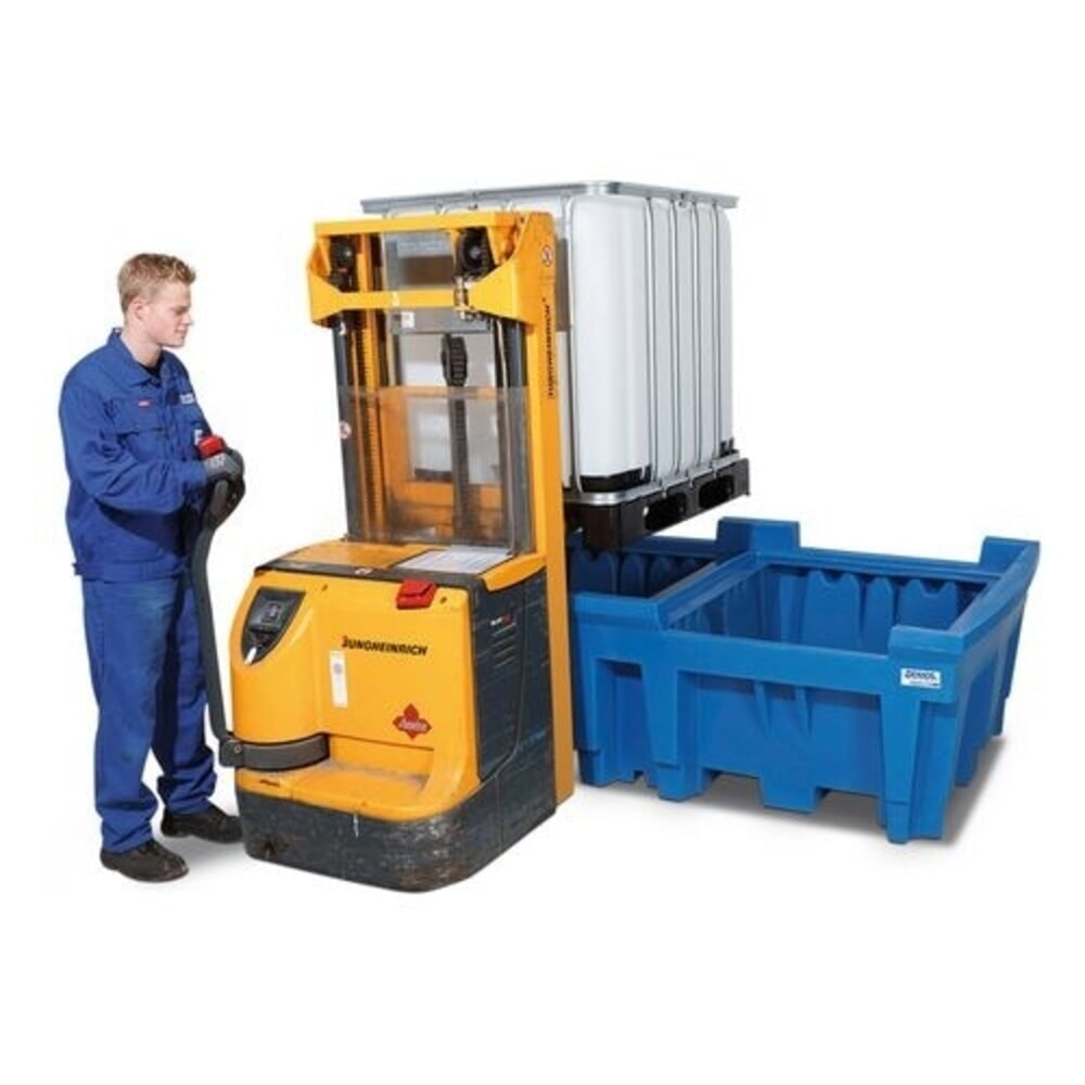 Número de imagen del producto 2: Denios bordillo classic-line de PE para 2 IBC, HxAxF 720 x 2260 x 1430 mm