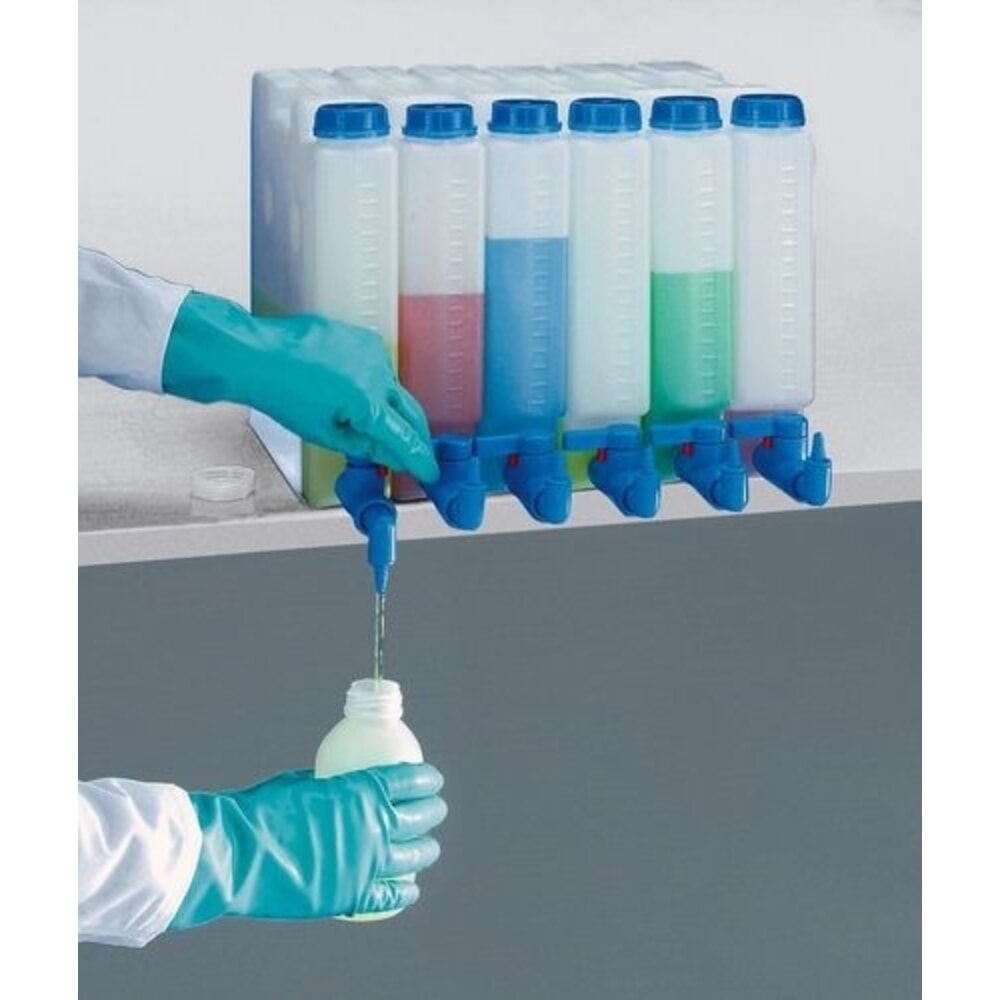 Número de imagen del producto 3: Denios bidón ahorrador de espacio de polipropileno (PP) transparente, volumen 5 l, con pico roscado