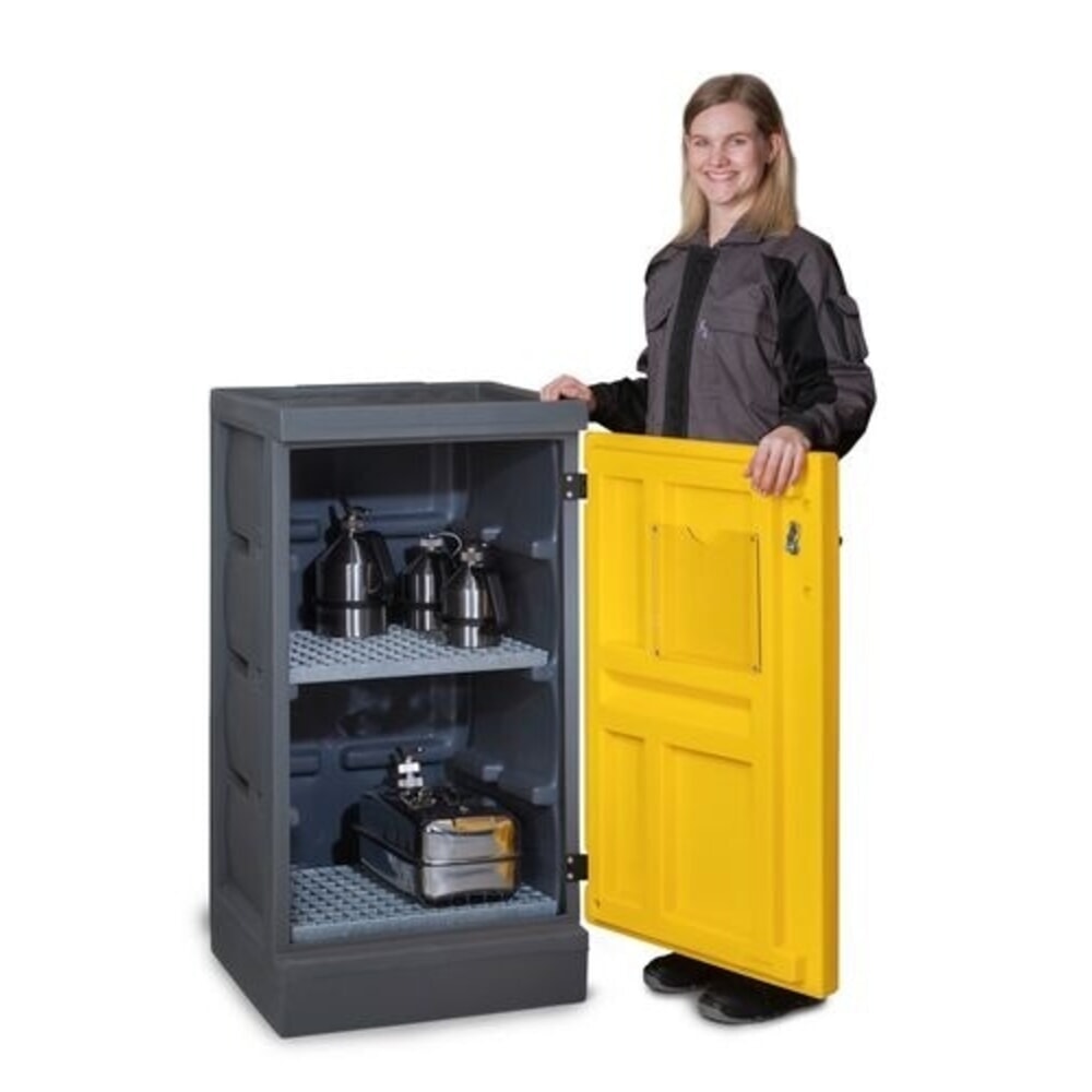 Número de imagen del producto 3: Armario ecológico fabricado en PE, alto H x An x F 1,130 x 610 x 640 mm, 2 rejillas, galvanizadas