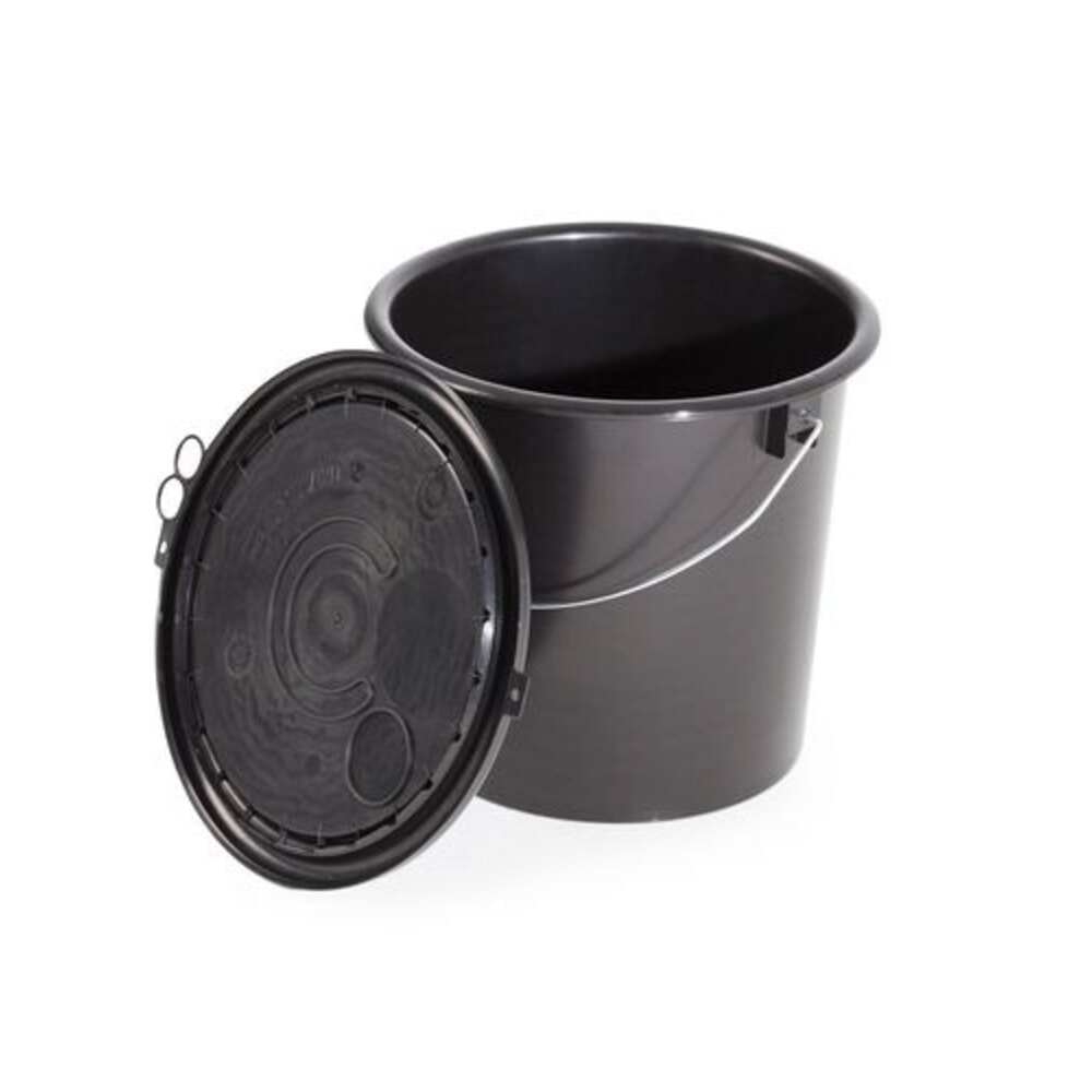 Número de imagen del producto 2: Denios cubo homologado UN de polipropileno (PP), 11 l, negro con tapa, conductor, 5 piezas