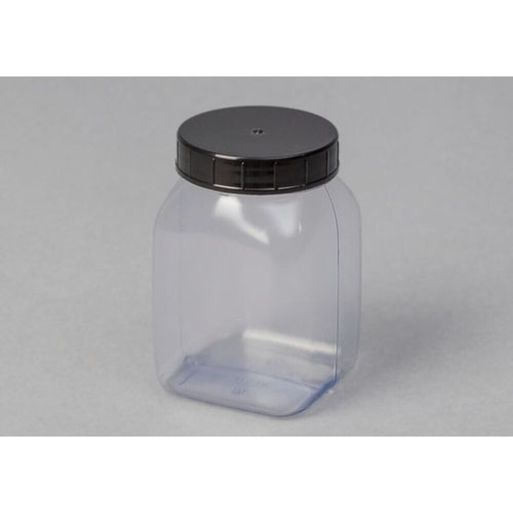 Número de imagen del producto 2: Denios botellas de boca ancha de PVC, cuadradas, transparentes naturales, 200 ml, 24 unidades