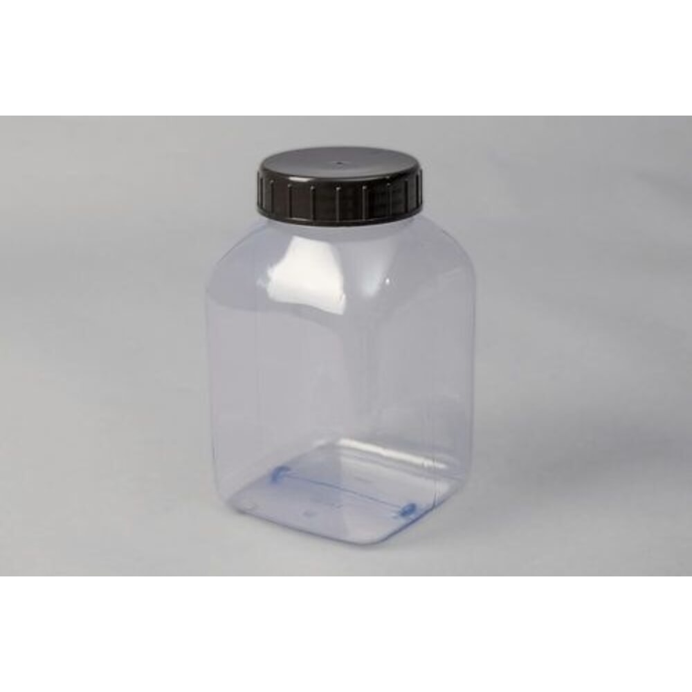 Número de imagen del producto 2: Denios botellas de boca ancha de PVC, cuadradas, transparentes naturales, 2000 ml, 6 unidades