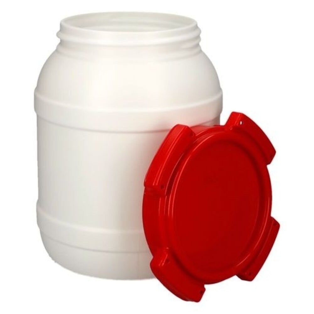 Número de imagen del producto 3: Denios bidón de boca ancha de polietileno (PE), blanco-rojo WH 6, volumen 6,4 l