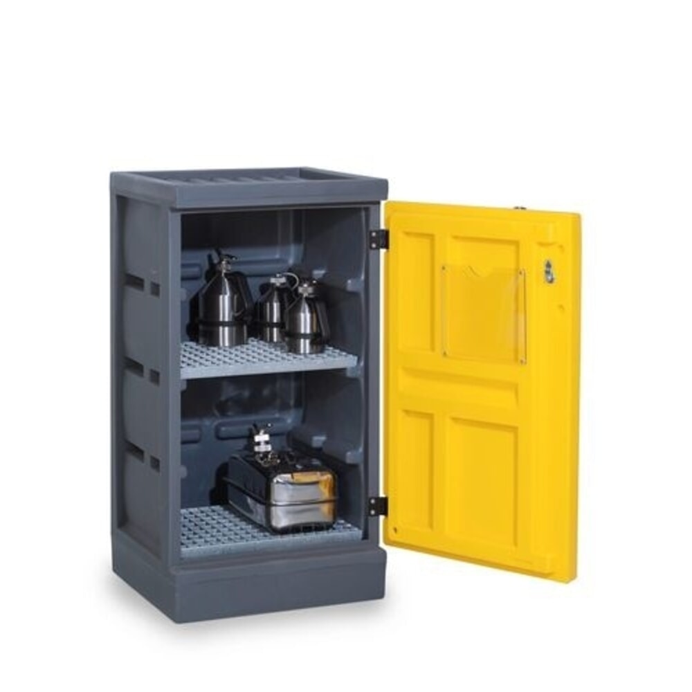 Número de imagen del producto 4: Armario ecológico fabricado en PE, alto H x An x F 1,130 x 610 x 640 mm, 2 rejillas, galvanizadas