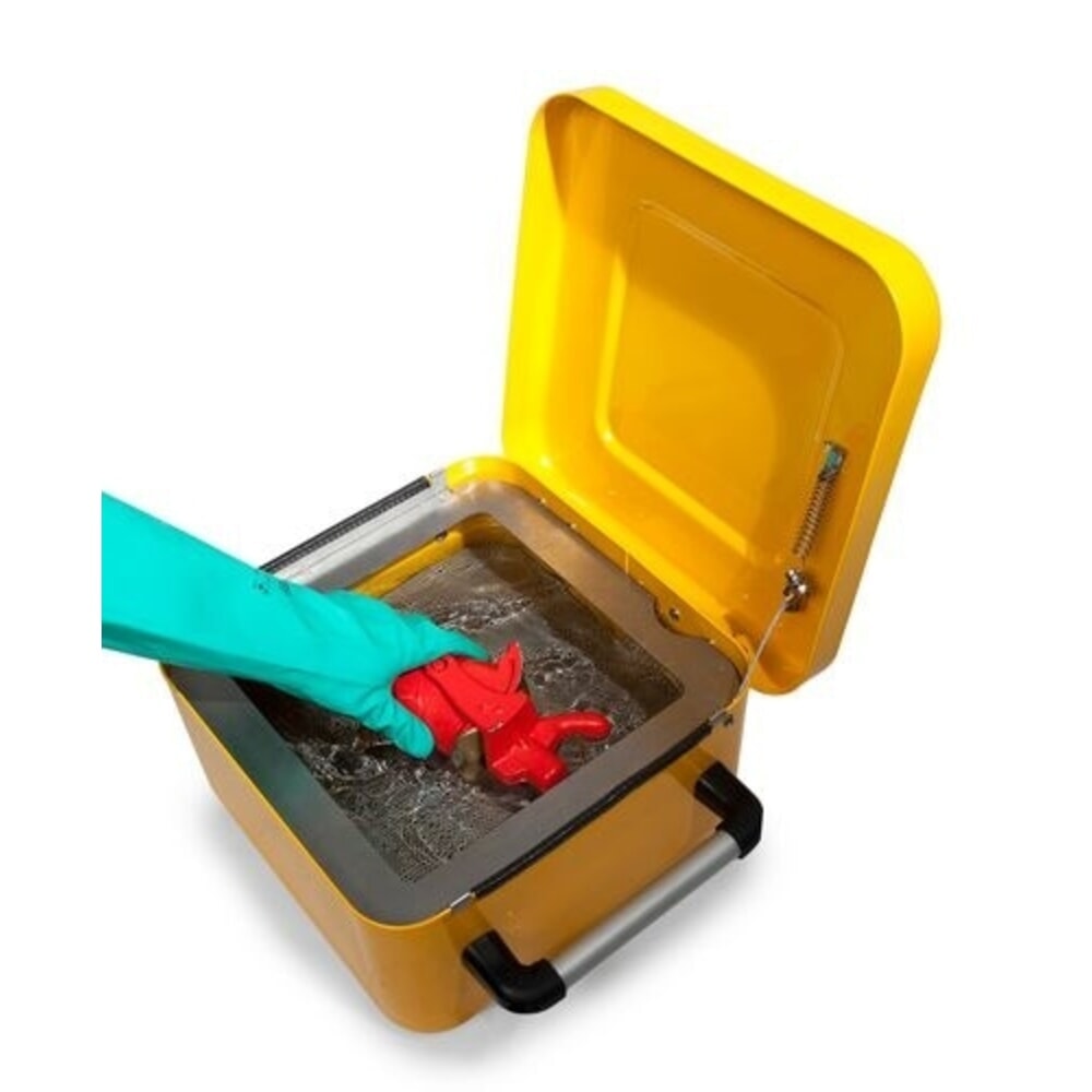 Número de imagen del producto 3: Denios limpiador de piezas pequeñas FALCON de acero, conexión a tierra, pintado, con cesta de inmersión, 10 l