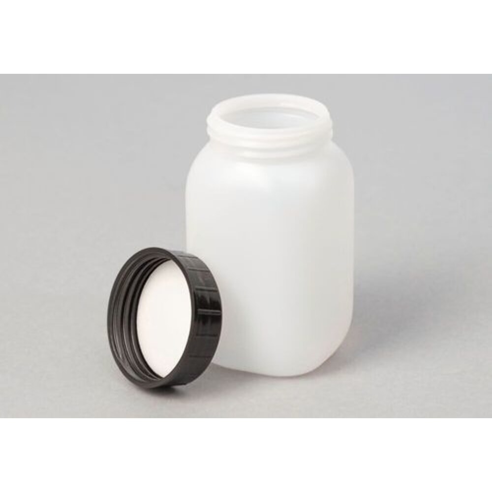 Número de imagen del producto 2: Denios botellas de boca ancha de polietileno de alta densidad, cuadradas, transparentes, 250 ml, 24 unidades