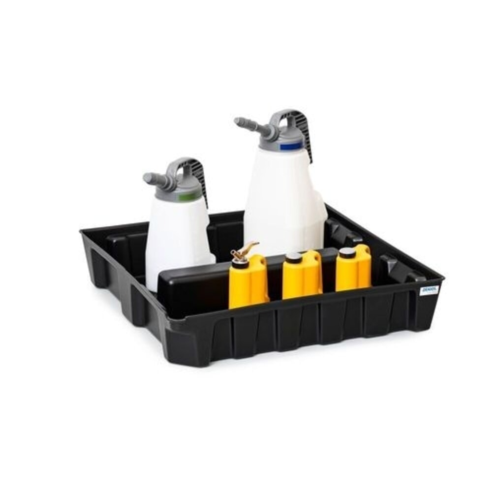 Número de imagen del producto 3: Denios bordillo base-line para pequeños recipientes, de PE (polietileno), altura 160 mm, con desagüe, sin rejilla galvanizada, capacidad 70 l
