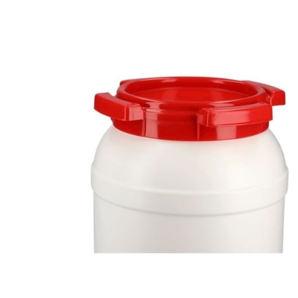 Número de imagen del producto 4: Denios bidón de boca ancha de polietileno (PE), blanco-rojo WH 6, volumen 6,4 l